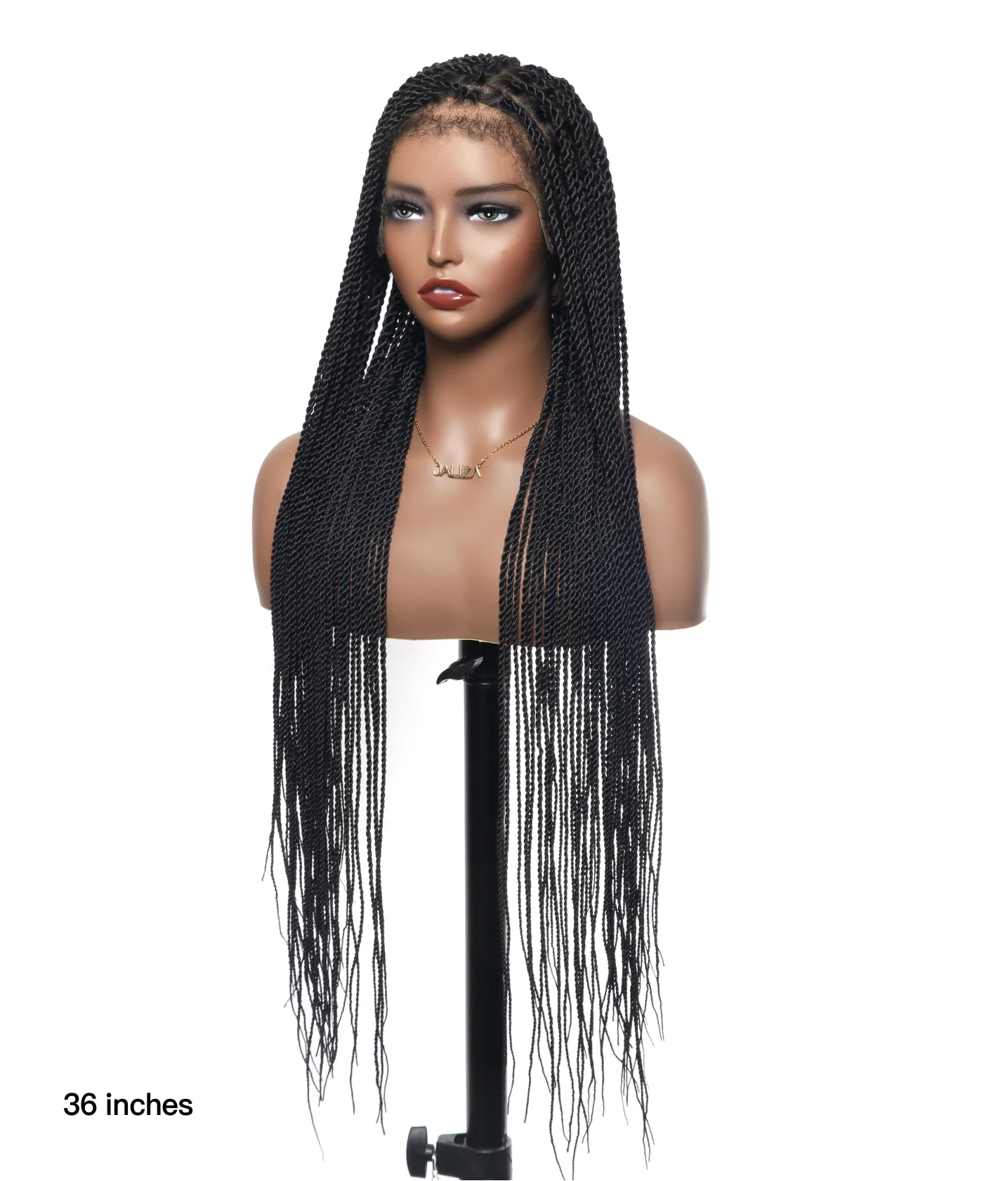 Pre Bleached Human Hair Senegalese Twist Style 36“ HD Lace High Density 100 Strands Braided Wig - Airhomei
