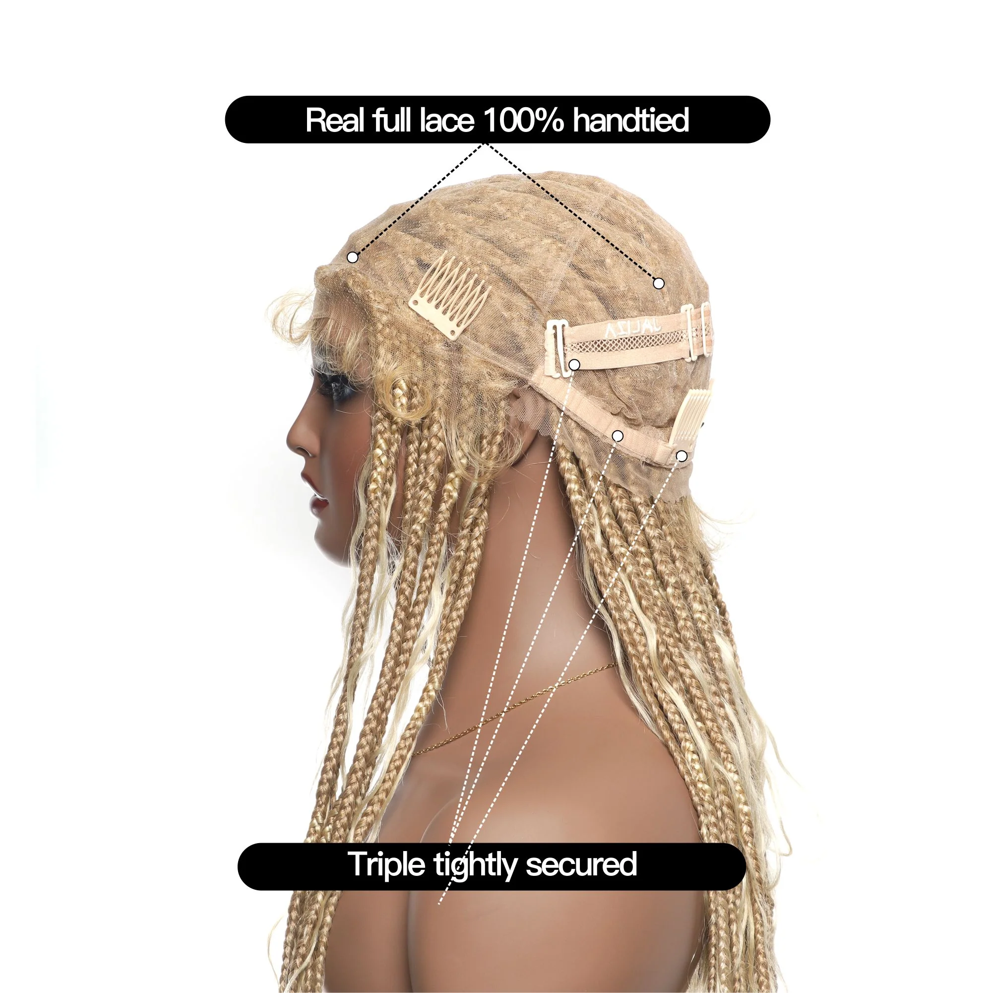 (Pre Bleached Human Hair Lace) High density Square Base HD Lace Lightweight 100 Strands Tangleless 36