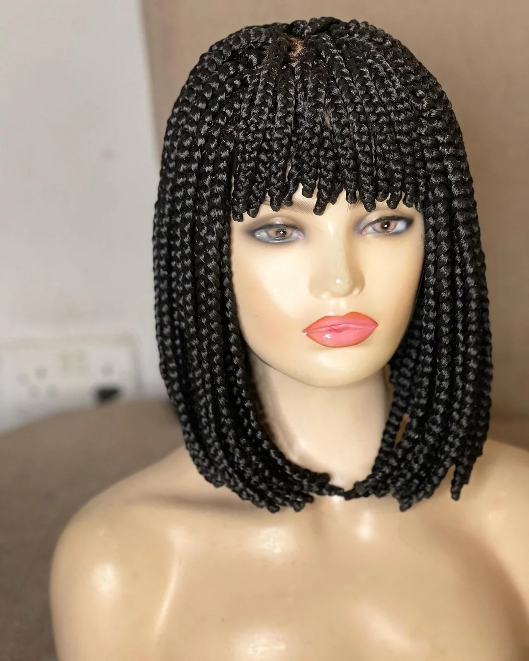 Bang Bob wig - Short Box Braid Wig - Airhomei
