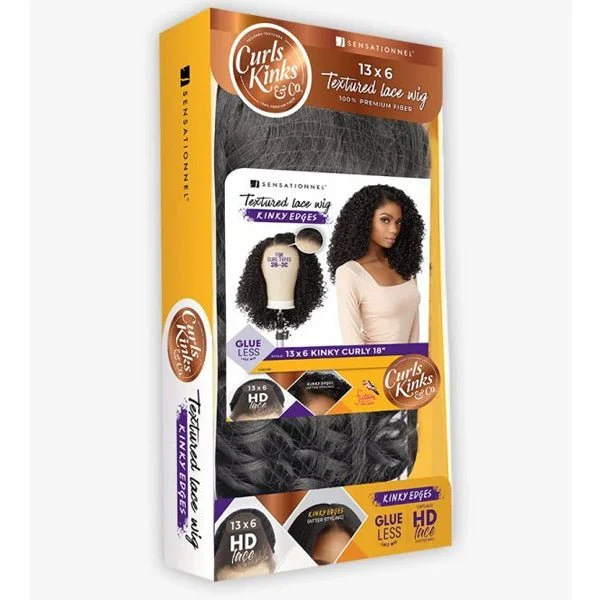 Sensationnel Kinky Edges Kinks & Co 13x6 HD Lace Front Wig - 13x6 KINKY CURLY 18