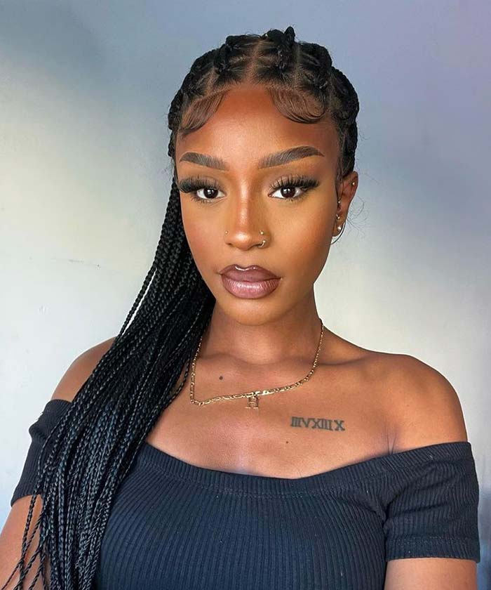 Fancivivi Small Knotless Braids Over Hip-Length 36