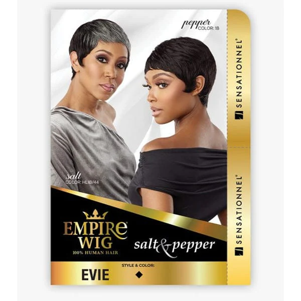 Sensationnel Empire Salt & Pepper 100% Human Hair Celebrity Series Wig - EVIE - Airhomei