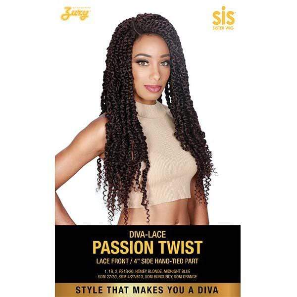 Zury Sis Diva Collection Synthetic Hand Tied Part Lace Front Wig - DIVA LACE PASSION TWIST - Clearance - Airhomei