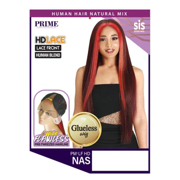 Zury Sis Human Hair Blend Natural Mix Glueless Lace Front Wig - PM LF HD NAS - Airhomei