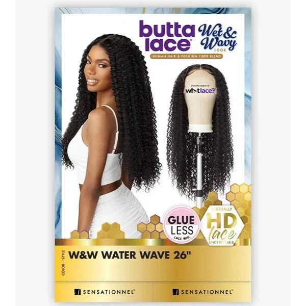 Sensationnel Butta Human Hair Blend Wet & Wavy Lace Front Wig - WATER WAVE 26