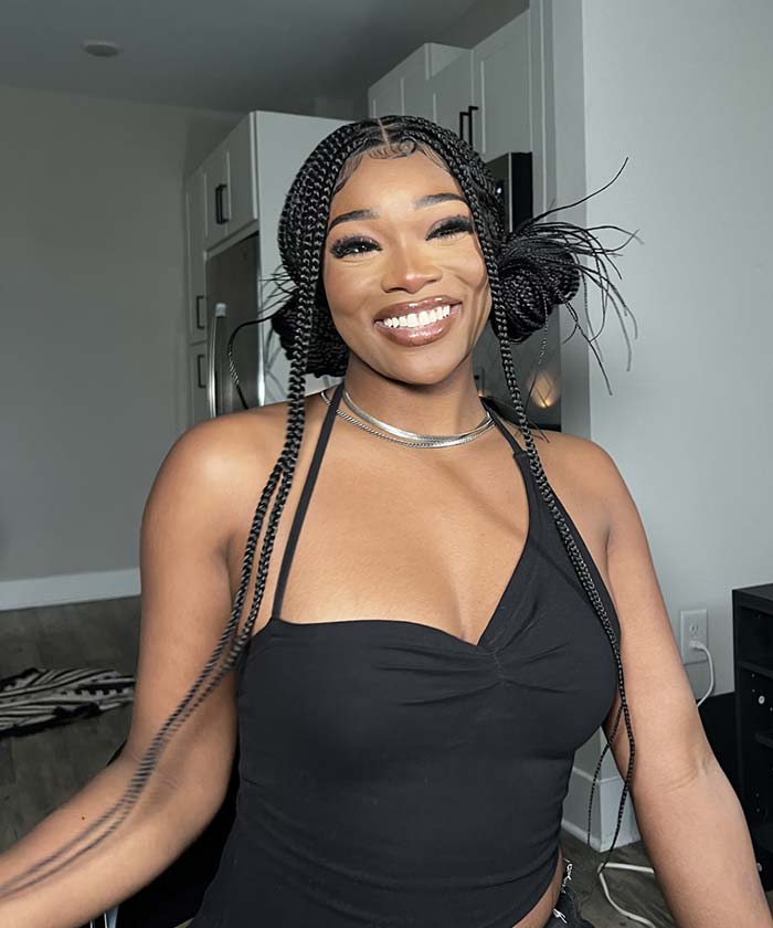 Fancivivi Small Knotless Box Braids Triangle Over Hip-Length 36