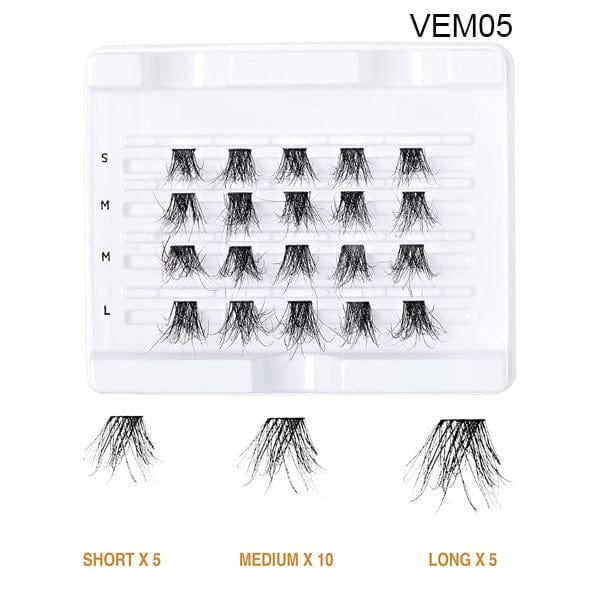 VLUXE BY IENVY Extended Real Mink Cluster Lashes - (C) - Airhomei