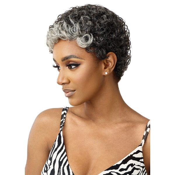 Outre 100% Human Hair Fab & Fly Gray Glamour Full Cap Wig - HH DINA - Airhomei