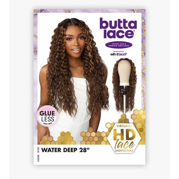 Sensationnel Butta Human Hair Blend Lace Front Wig - WATER DEEP 28
