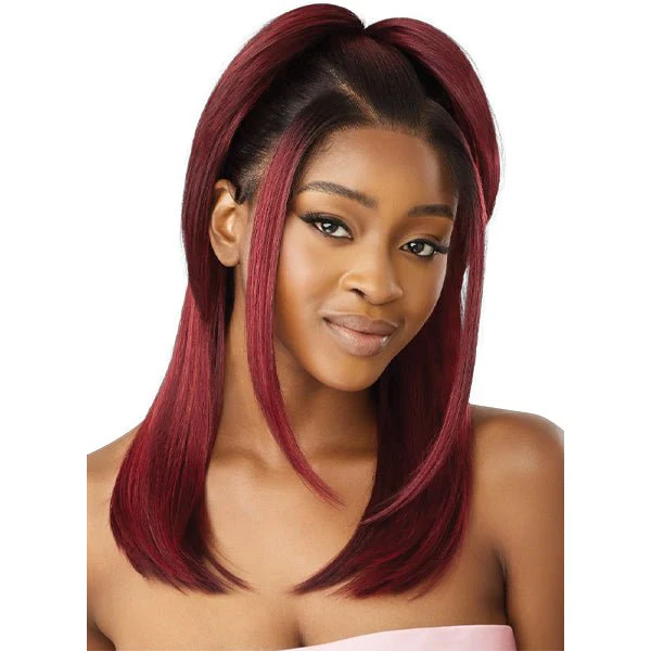 Outre Airtied Human Hair Blend Glueless 13X6 HD Lace Front Wig - HHB SLEEK YAKI 20