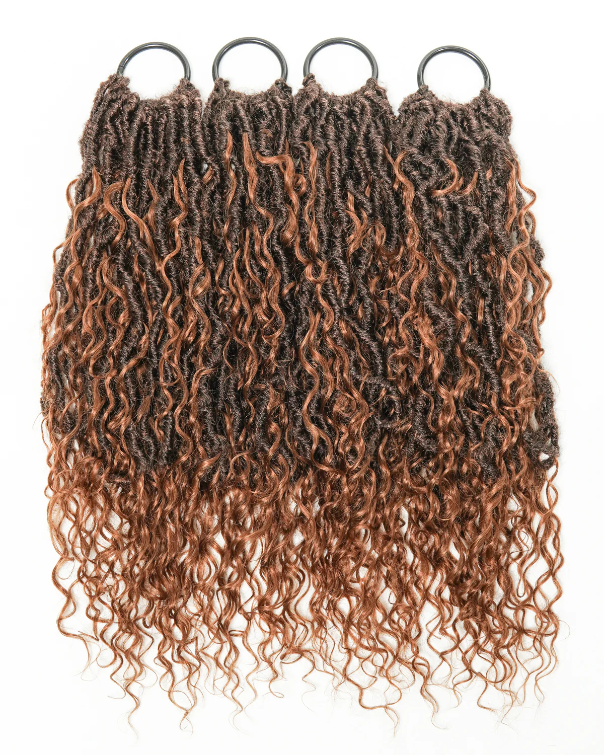 Crochet Boho Locs With Human Hair Boho Curls 80 Locs 12 Inches (5 boho curls) - Airhomei