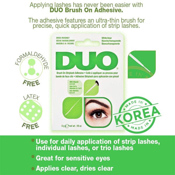 DUO Brush-On Lash Adhesive with Vitamins A,C&E-White/Clear-0.18oz-(C) - Airhomei