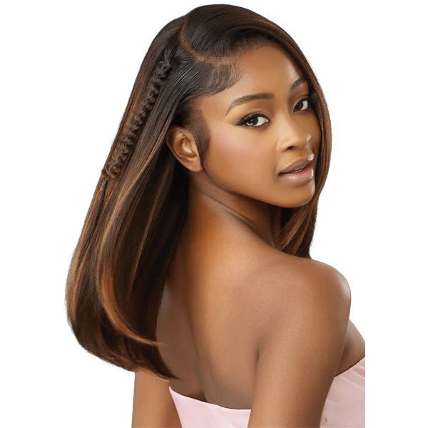 Outre Airtied Human Hair Blend Glueless 13X6 HD Lace Front Wig - HHB SLEEK YAKI 20