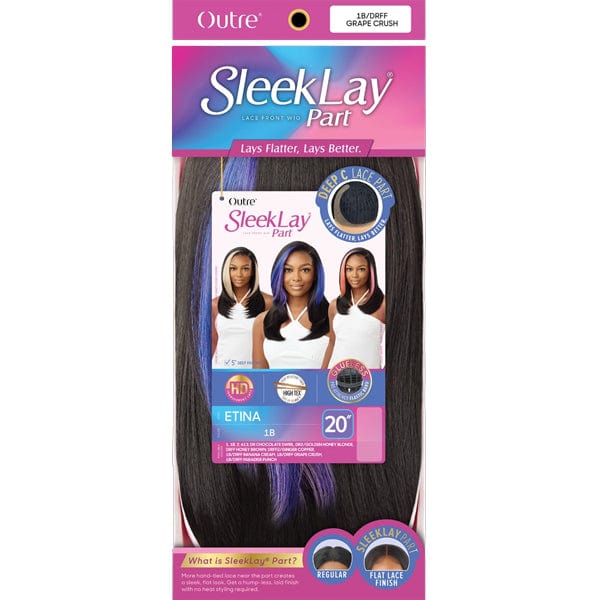Outre Synthetic Sleeklay Part HD Lace Front Wig - ETINA - Airhomei