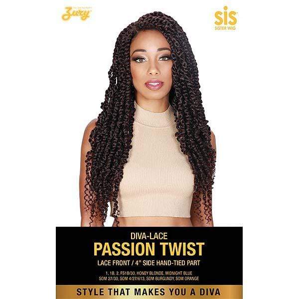 Zury Sis Diva Collection Synthetic Hand Tied Part Lace Front Wig - DIVA LACE PASSION TWIST - Clearance - Airhomei
