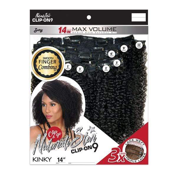 Zury Sis Naturali Star Human Hair Blend Clip On 9 Weave - NAT HB CLIP ON KINKY14