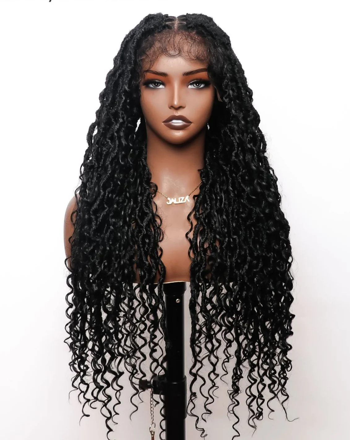 Salon-level Knotless Boho Style Locs Braided Wig Full Lace 86 Strands 30